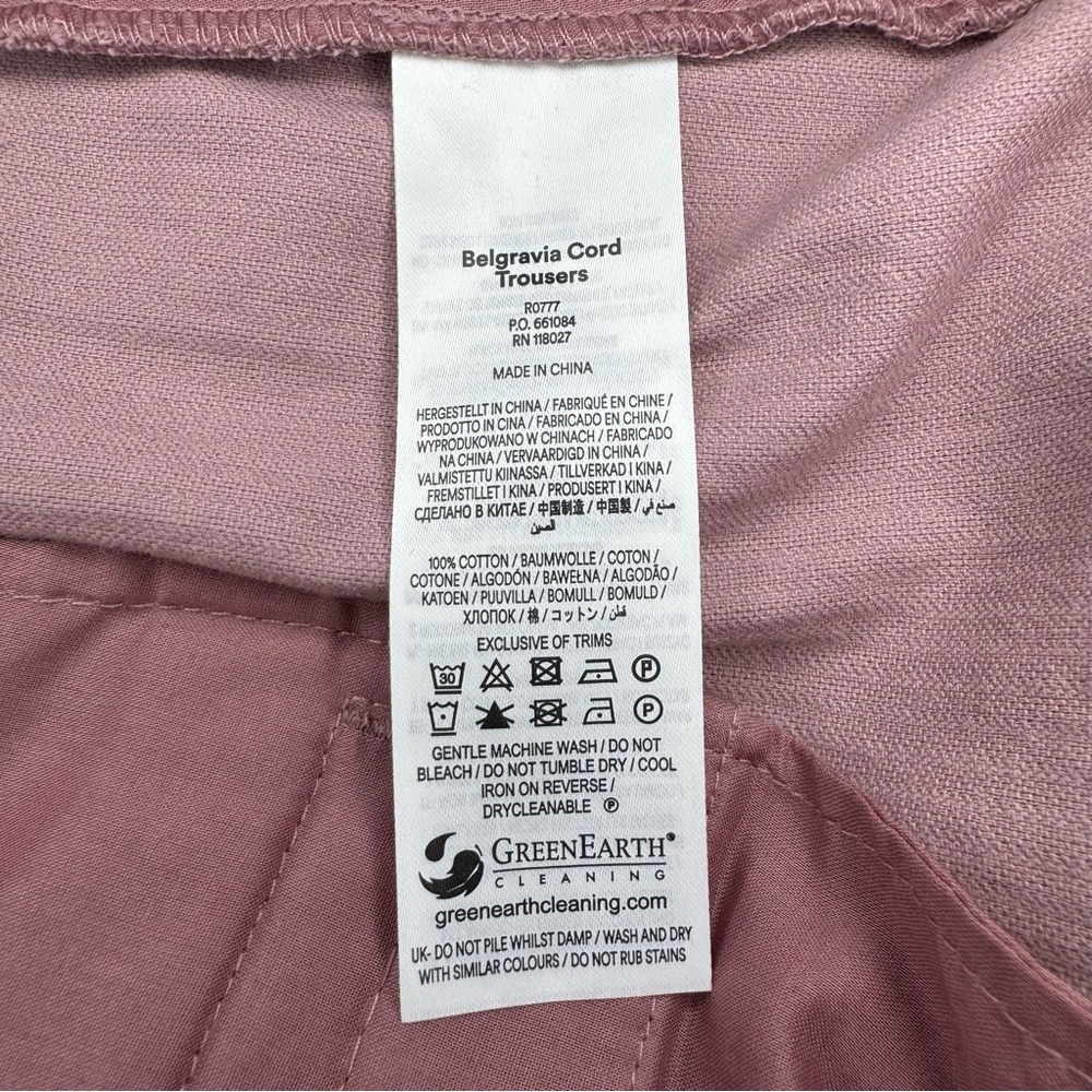 Boden Belgravia wide Leg Corduroy Pants In Blushing Rose Size 6 - Picture 15 of 16